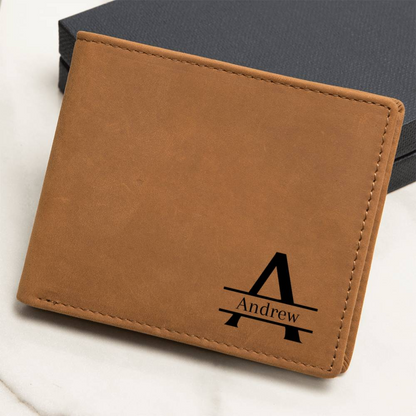 Leather Wallet Gift With Custom message