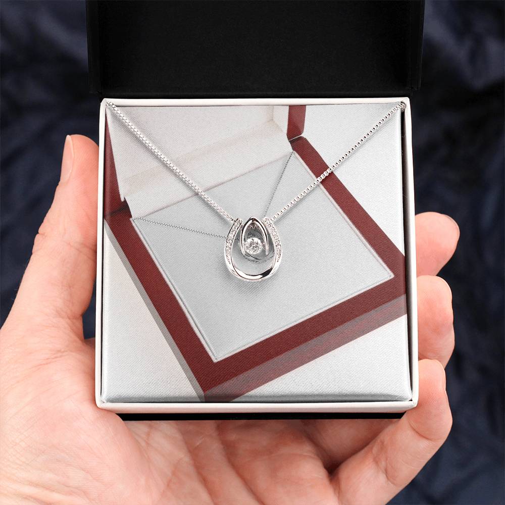 Lucky In Love White Gold Over Stainless Steel necklace